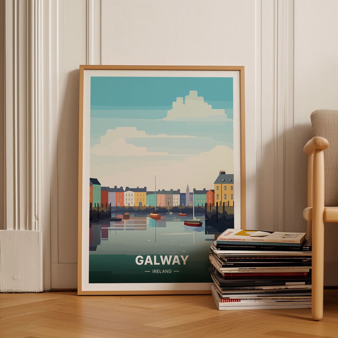 Galway Ireland Vintage Art Deco Travel Poster