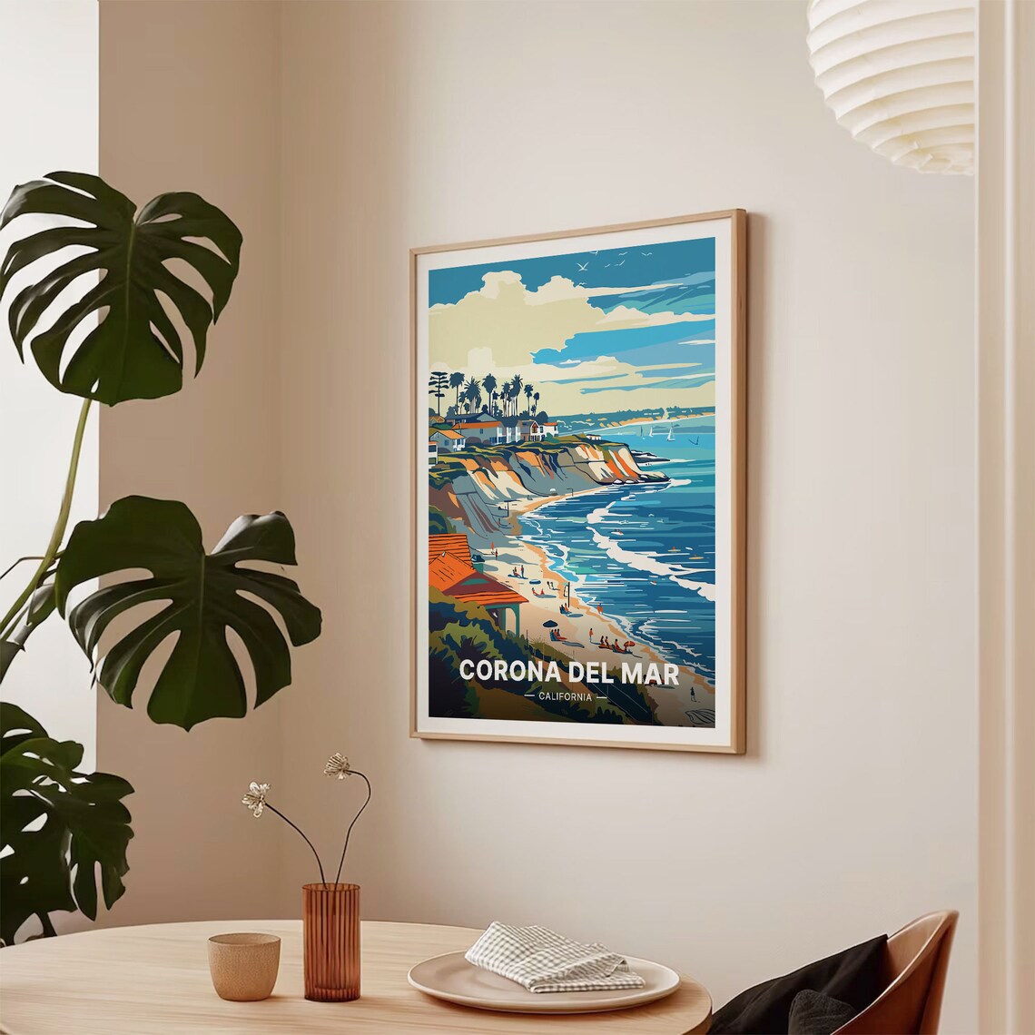 Corona Del Mar California Travel Poster, Coastal Scene - Image 2