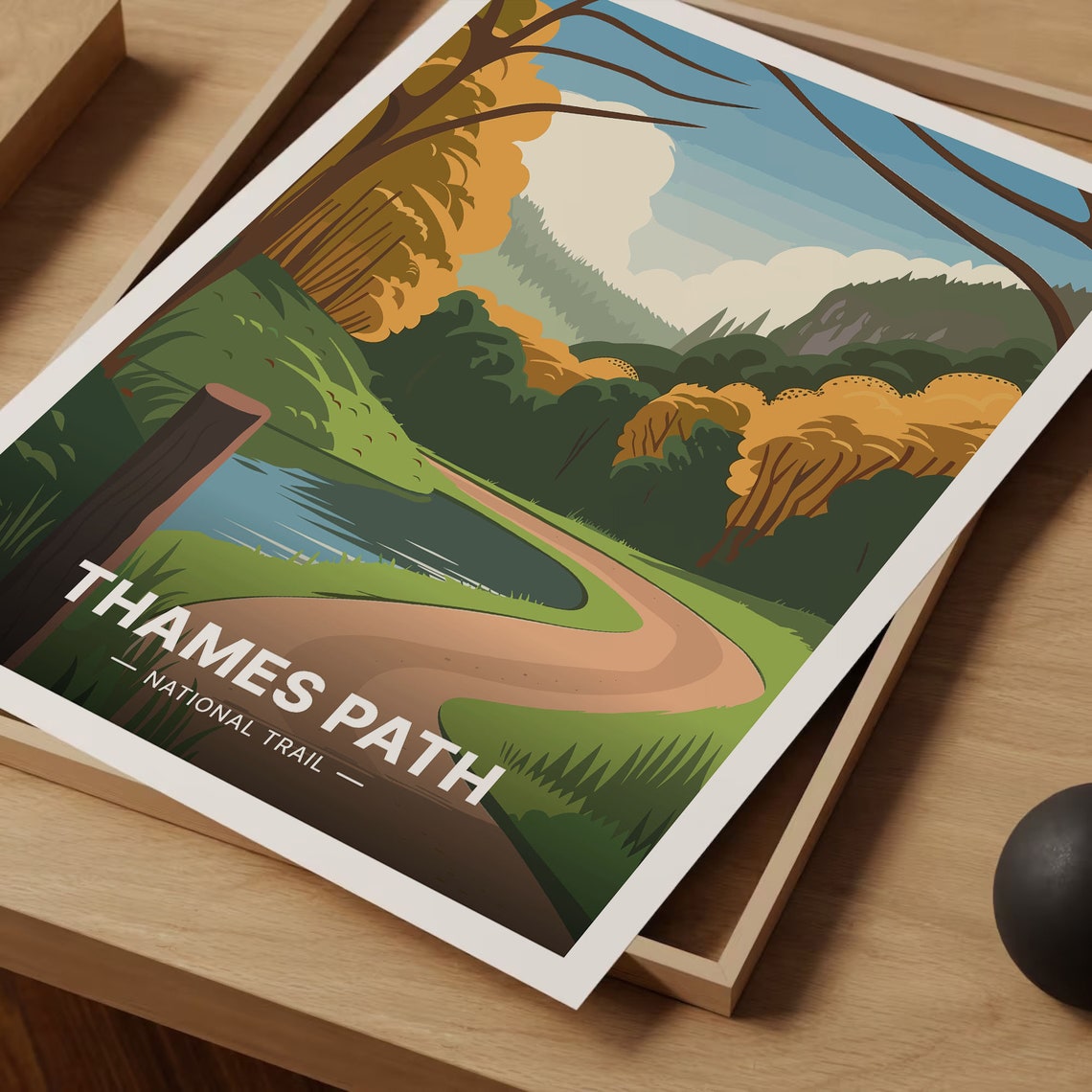 Thames Path National Trail Riverside Walk Vintage Travel Poster - Image 3
