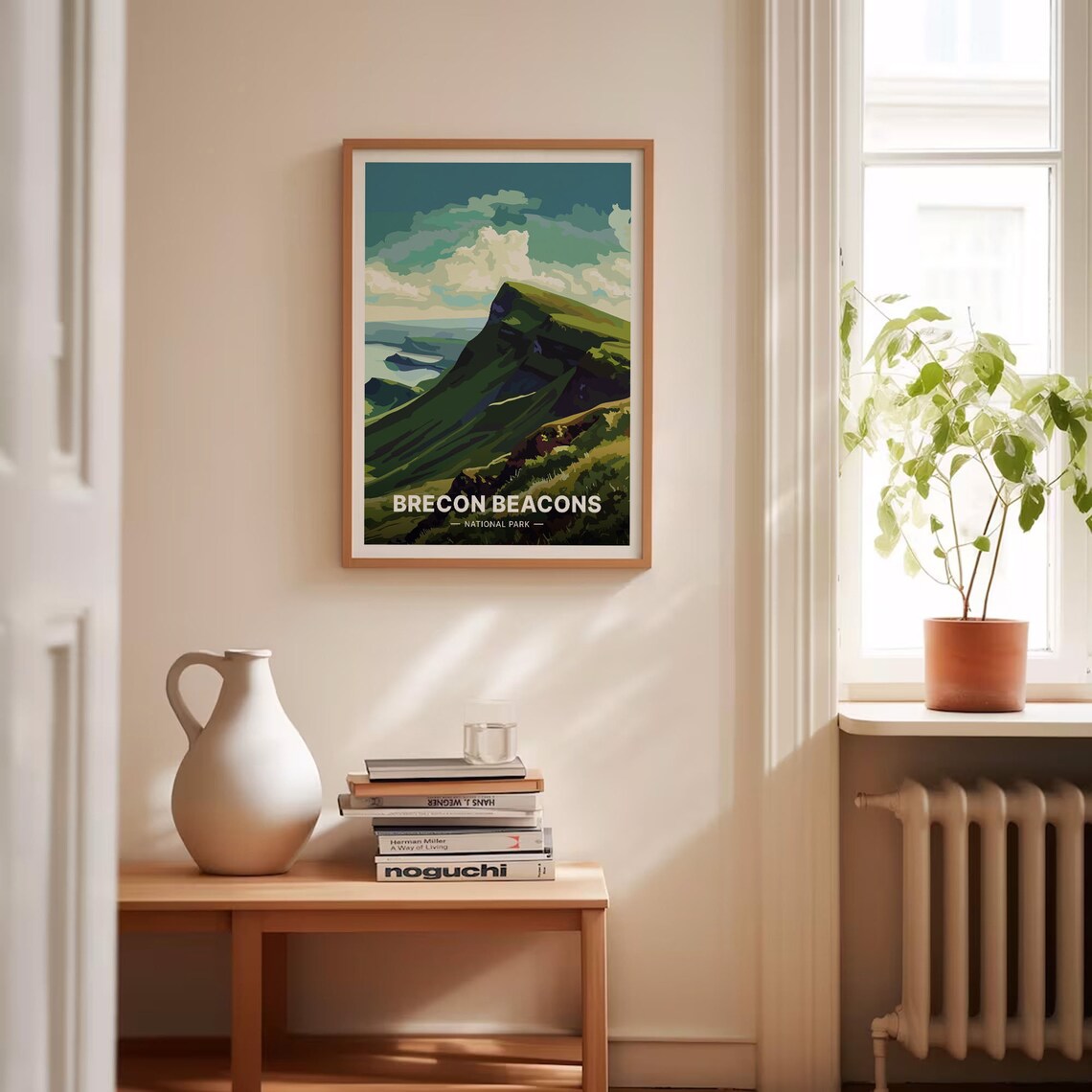 Brecon Beacons Wales National Park Green Peak Lake Travel Poster Art - Image 4
