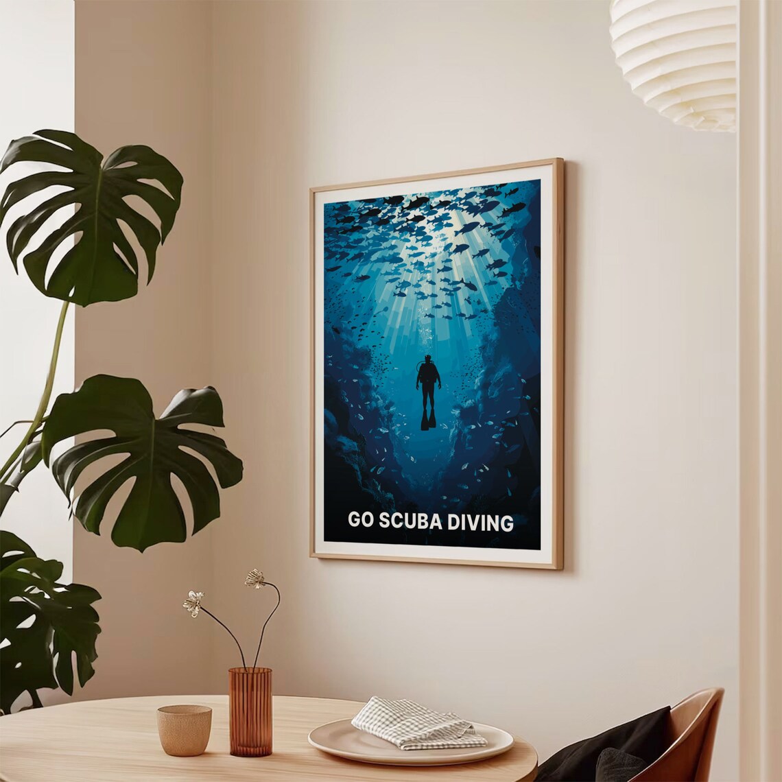 Scuba Diving Adventure Travel Poster, Ocean Exploration - Image 2