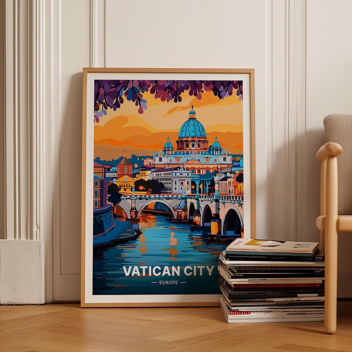 Vatican City Travel Poster, Mid-Century Modern Decor