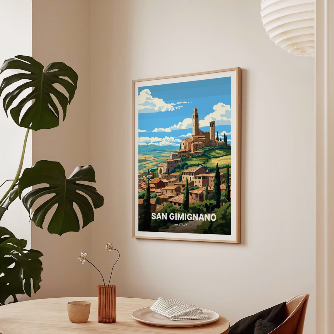 San Gimignano Italy Medieval Towers Tuscan Hills Travel Poster - Image 2