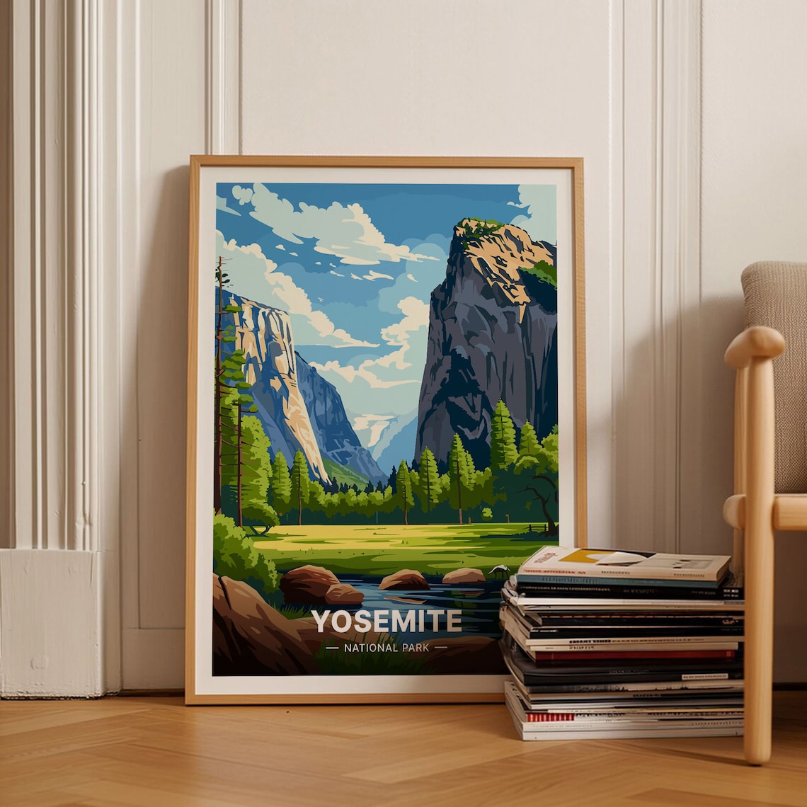 Yosemite National Park Travel Poster, Scenic Landscape