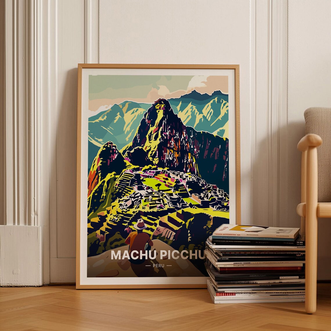 Machu Picchu Peru Travel Poster Inca Ruins Andes Terraces Explorer Art
