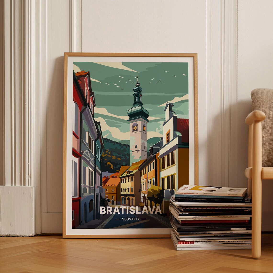 Bratislava Travel Poster, Slovakia Cityscape Art Print