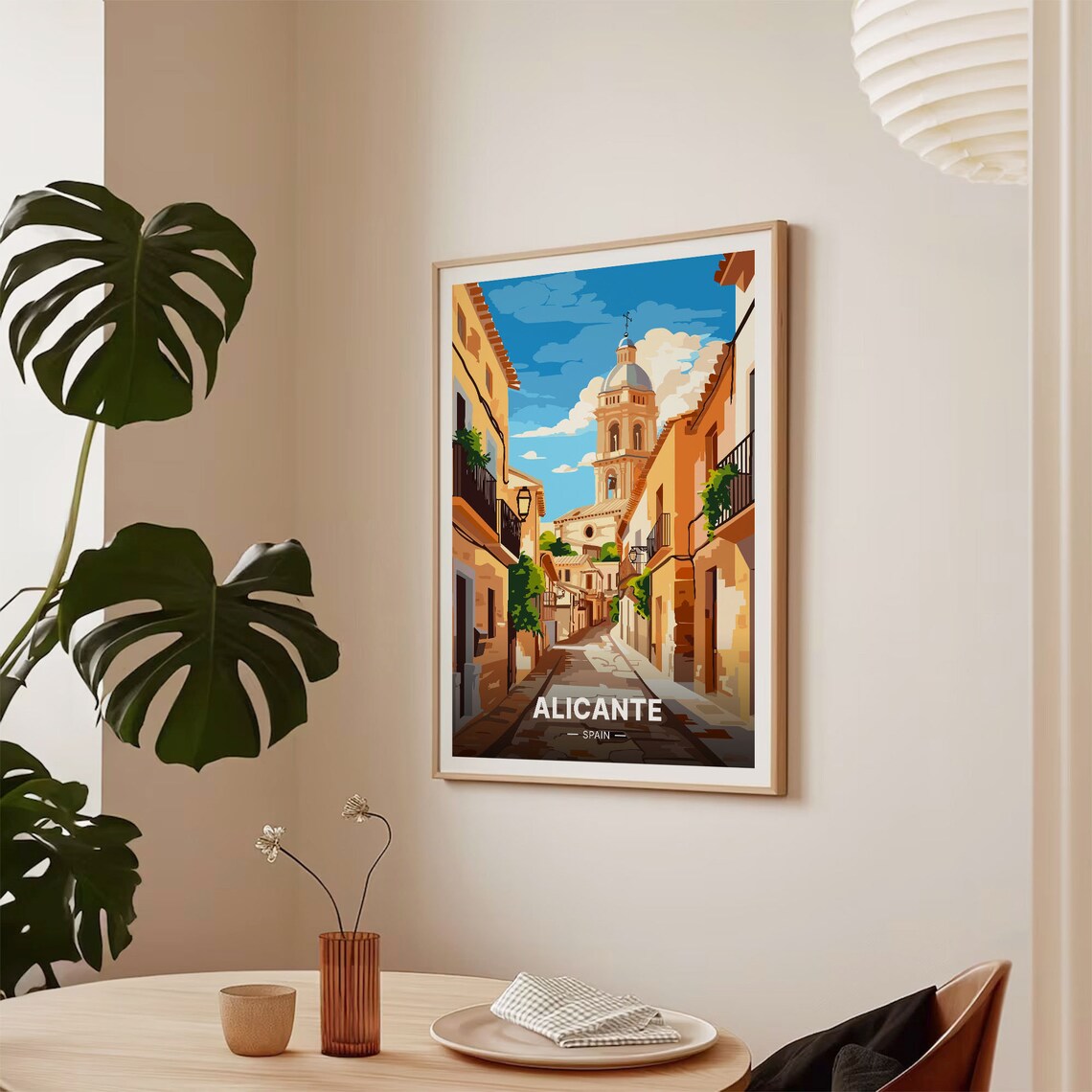 Alicante Spain Travel Poster, Scenic Landscape Art Print - Image 2