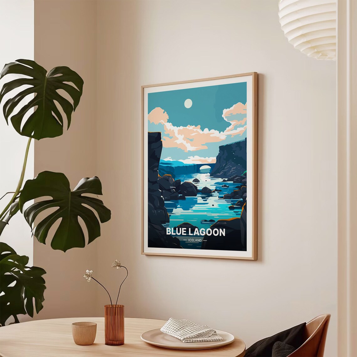 Iceland Blue Lagoon Travel Poster, Scenic Landscape Print - Image 2