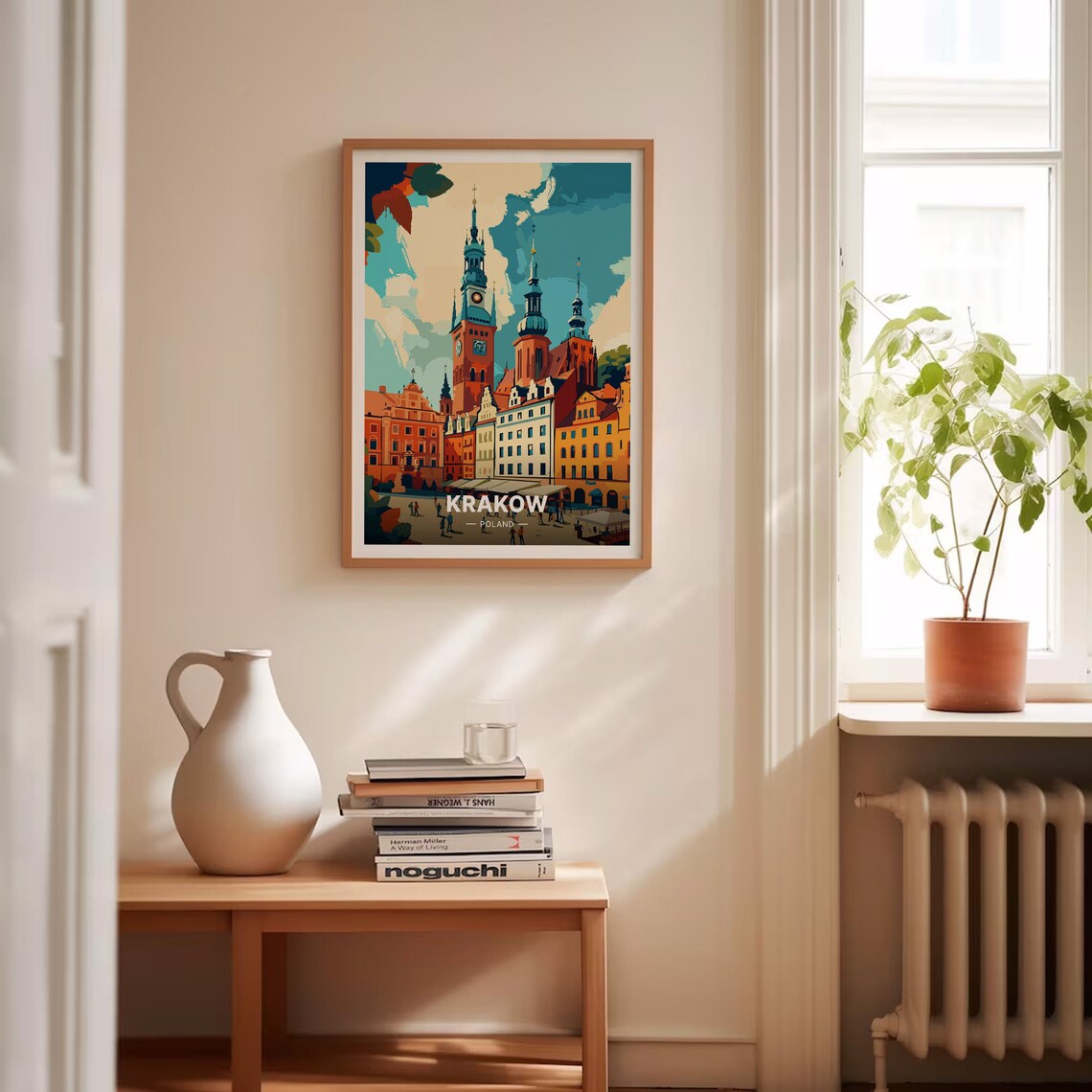 Krakow Travel Poster, Poland Cityscape Art - Image 4