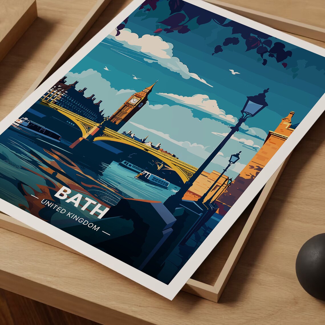 London Big Ben Westminster Bridge Travel Poster UK Landmark City Art - Image 3