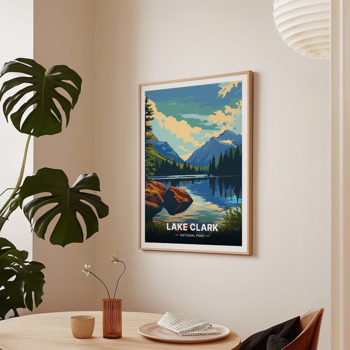 Lake Clark National Park Alaska Mountain Lake Reflection Poster - Image 2