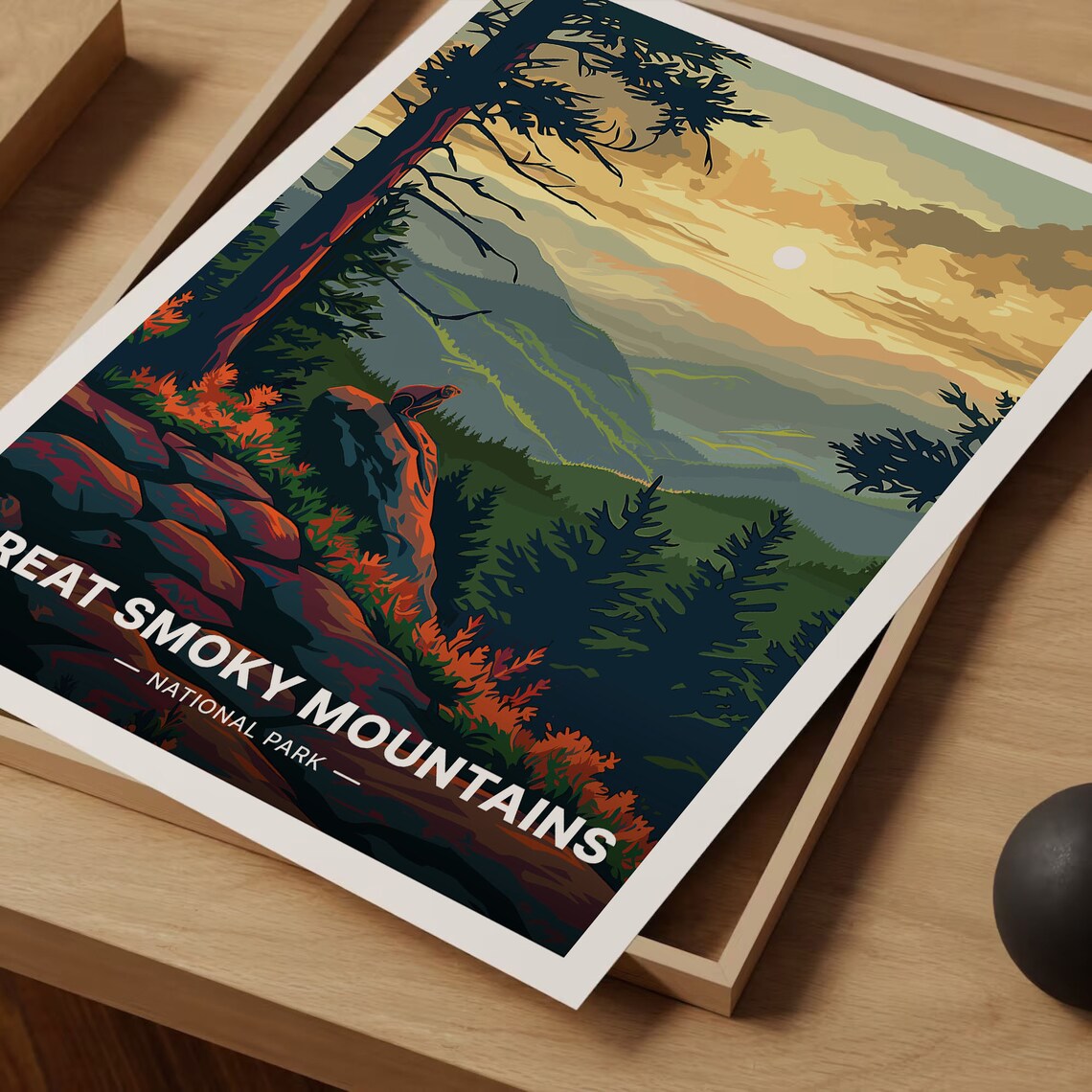 Great Smoky Mountains Travel Poster, Scenic Landscape Art - Image 3