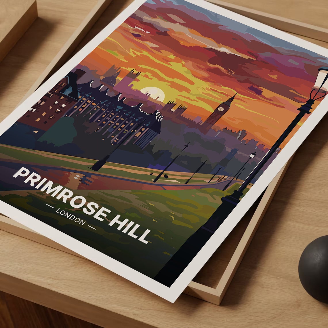 Primrose Hill London Sunrise Skyline with Big Ben Travel Poster - Image 3