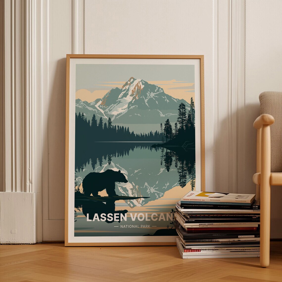Lassen Volcanic National Park Bear Travel Poster