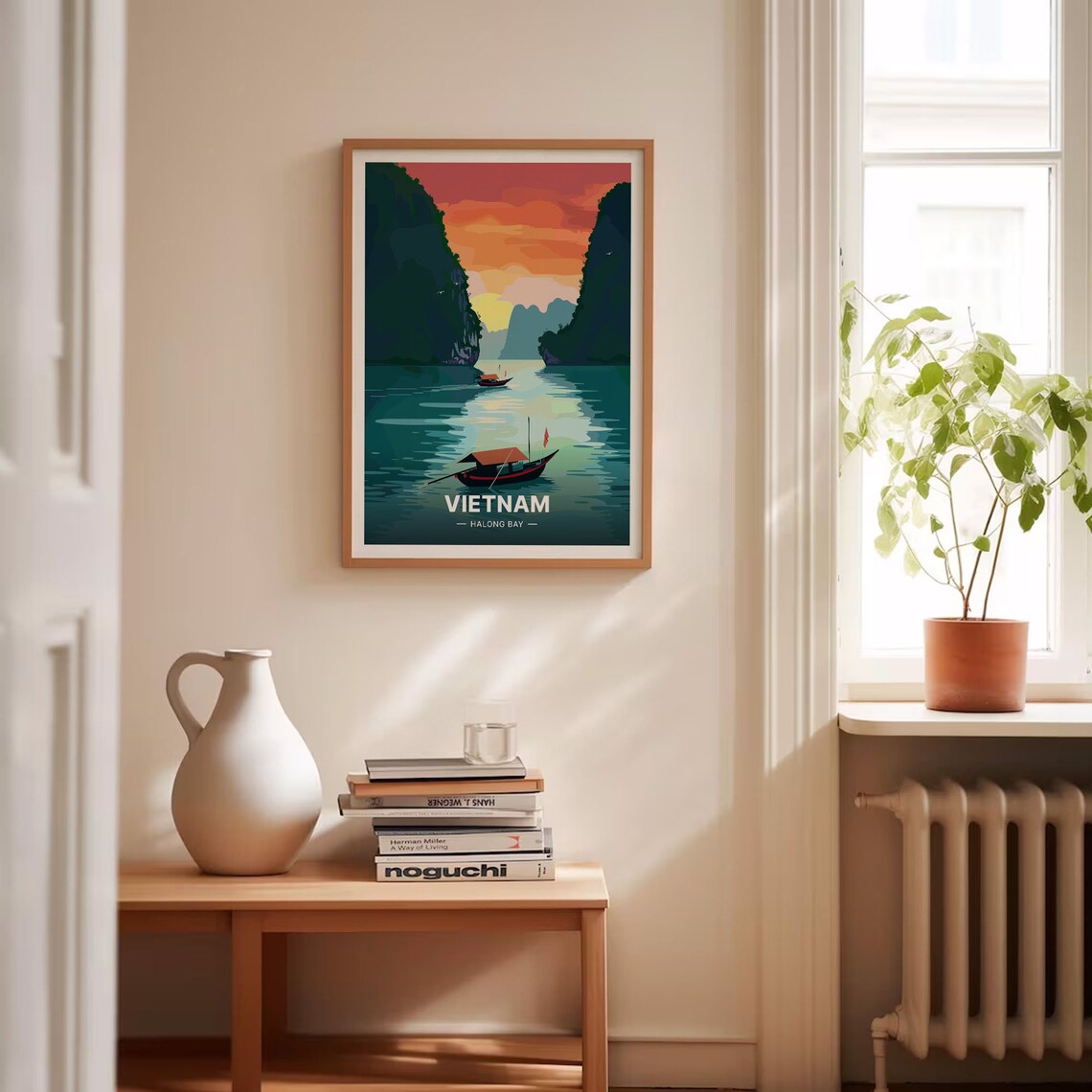 Vietnam Halong Bay Karst Islands Boat Sunset Exotic Travel Poster - Image 4