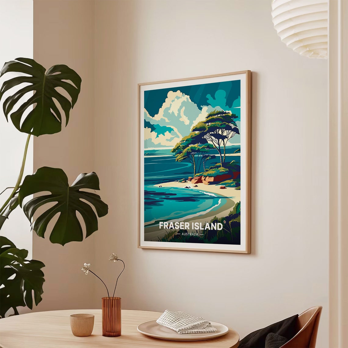 Fraser Island Australia Tropical Beach Turquoise Cove Travel Poster - Image 2