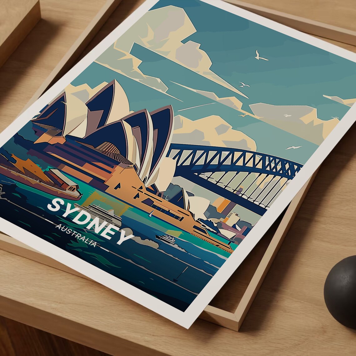 Sydney Skyline Travel Poster, Australia Cityscape - Image 3