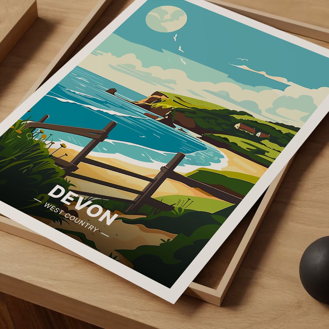 Devon Travel Poster, West Country Art Print - Image 3
