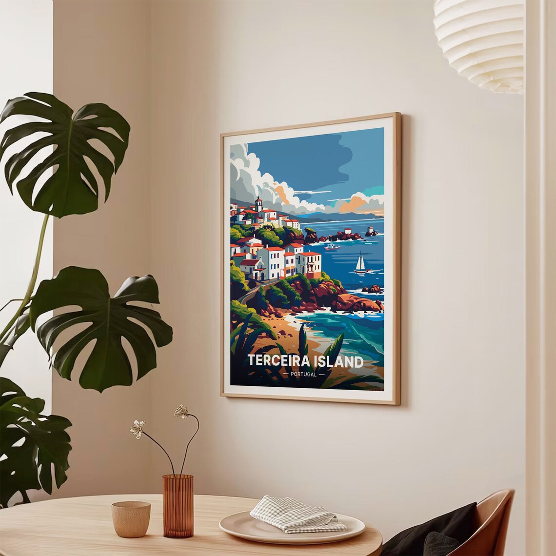 Terceira Island Travel Poster, Azores Scenic Landscape - Image 2