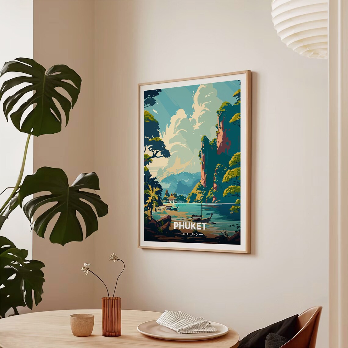 Phuket Travel Poster, Thailand Landscape Art Print - Image 2
