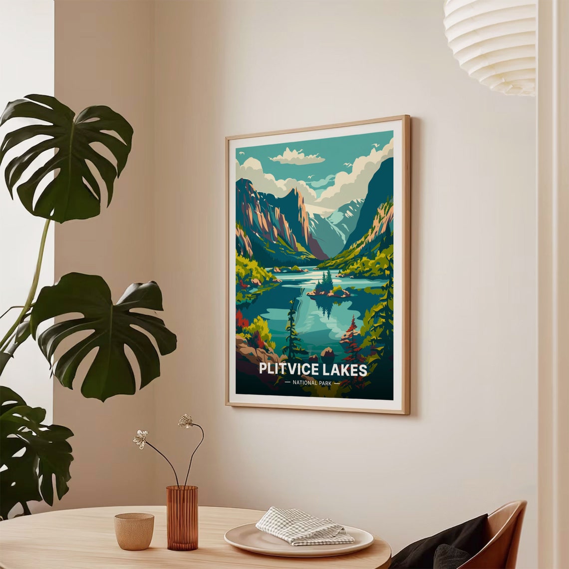 Plitvice Lakes National Park Poster Croatia Waterfall Valley Art - Image 2
