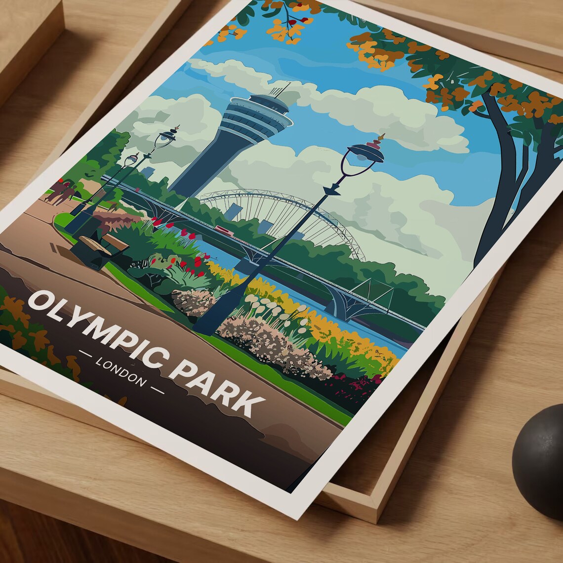 Olympic Park London Stadium Gardens Landmark Iconic Travel Poster - Image 3