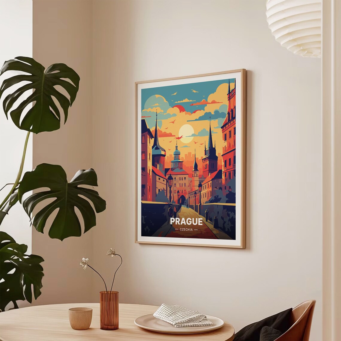 Prague Cityscape Travel Poster, European City Decor - Image 2
