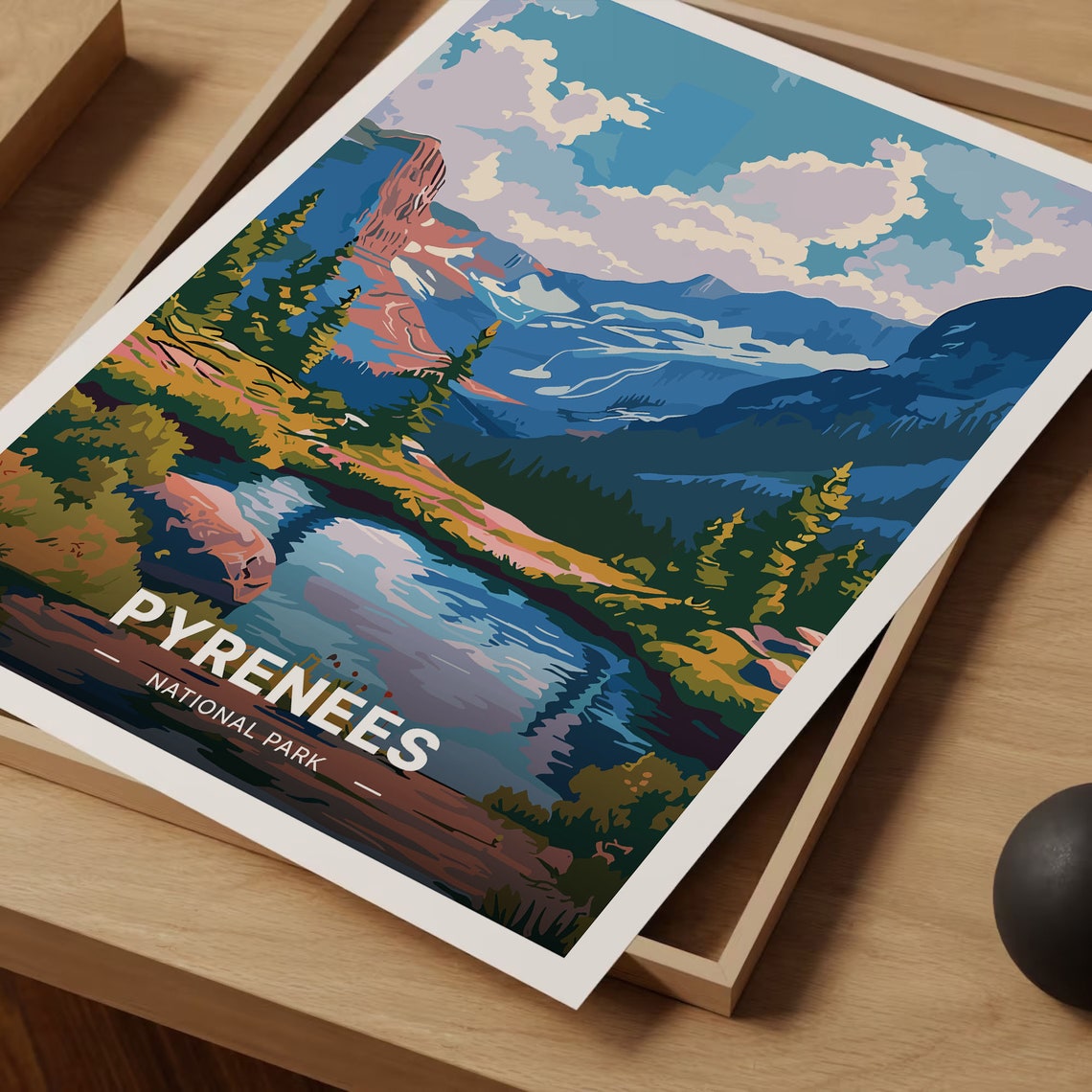 Pyrenees National Park Glacier Lake Mountain Peaks Travel Poster - Image 3