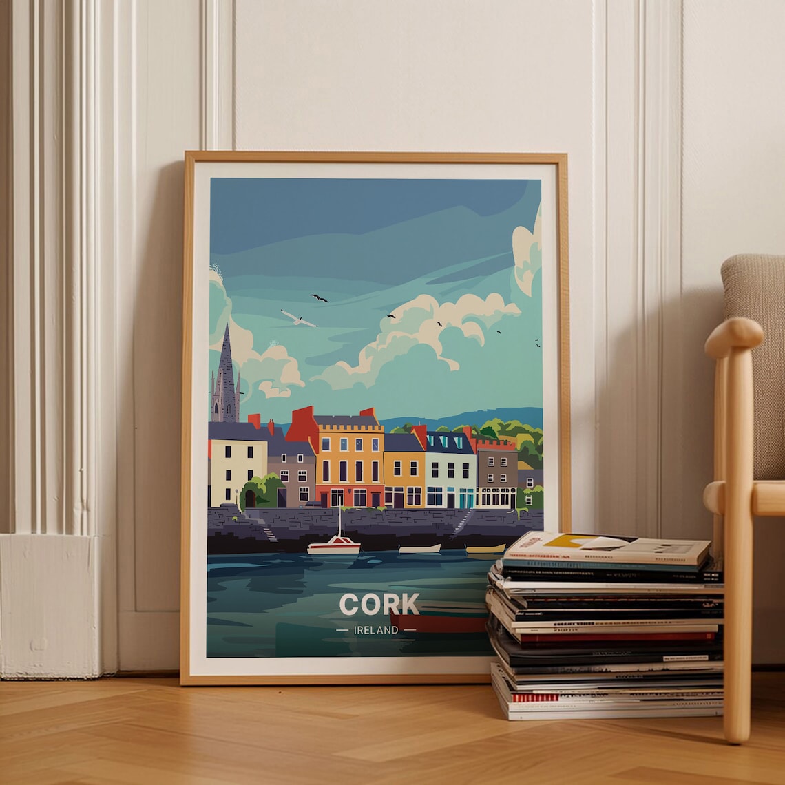 Cork Ireland Travel Poster, County Cork City Art Print