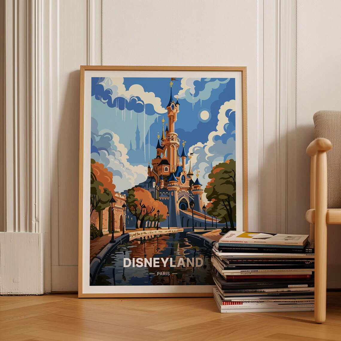 Disneyland Paris Travel Poster, Europe Wall Decor
