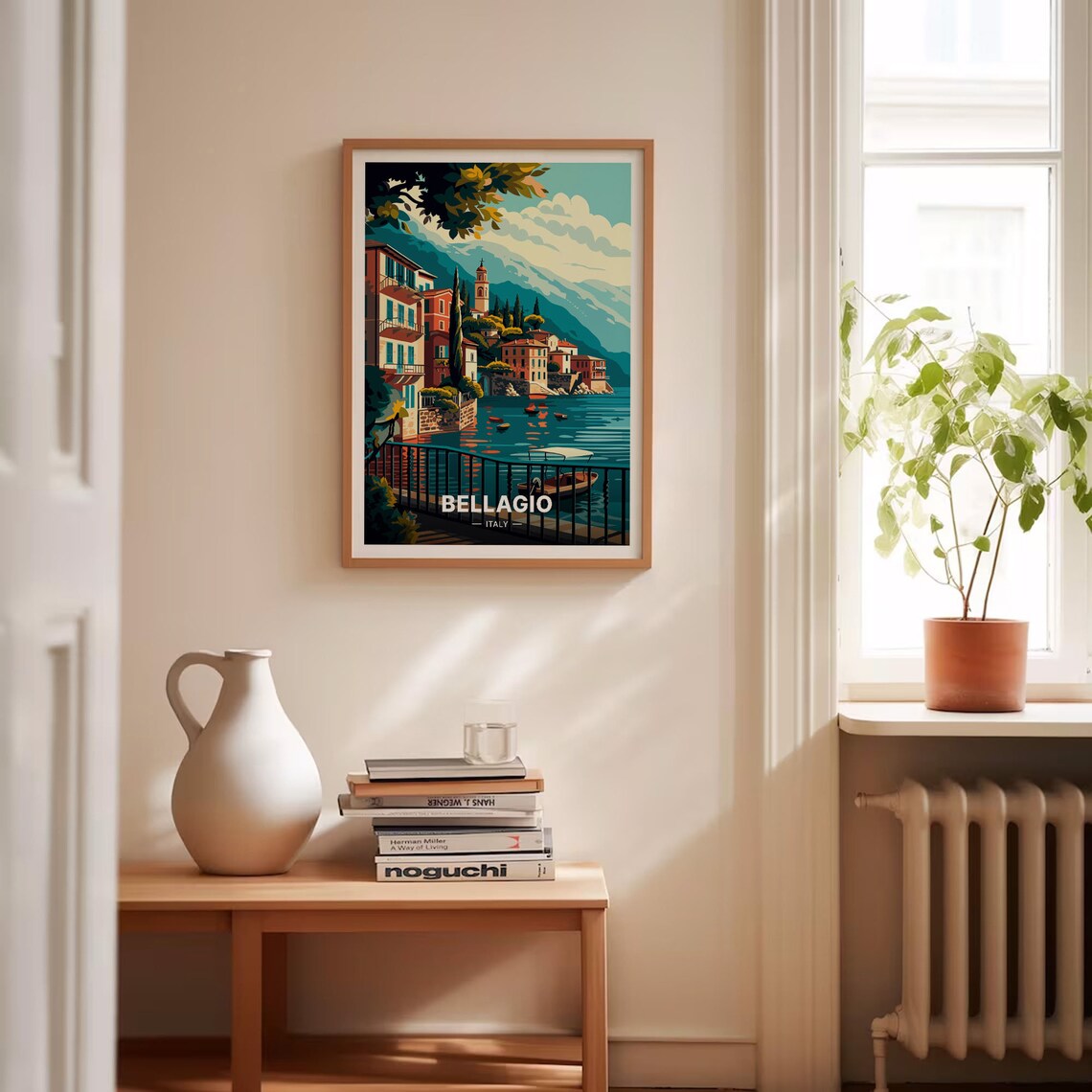 Bellagio Lake Como Italy Vintage Style Lakeside Town Travel Poster - Image 4