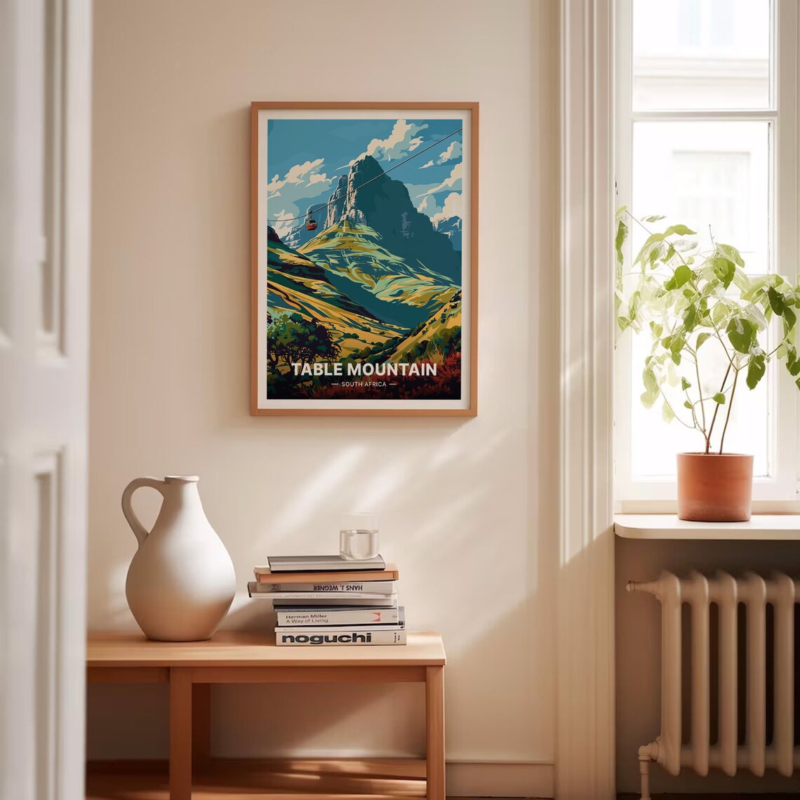 Table Mountain South Africa Cable Car Flat Top Vintage Travel Poster - Image 4