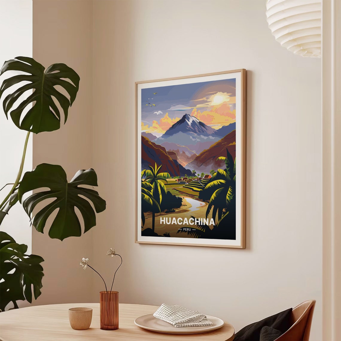 Huacachina Peru Andes Valley Sunset Vintage Travel Poster Art - Image 2