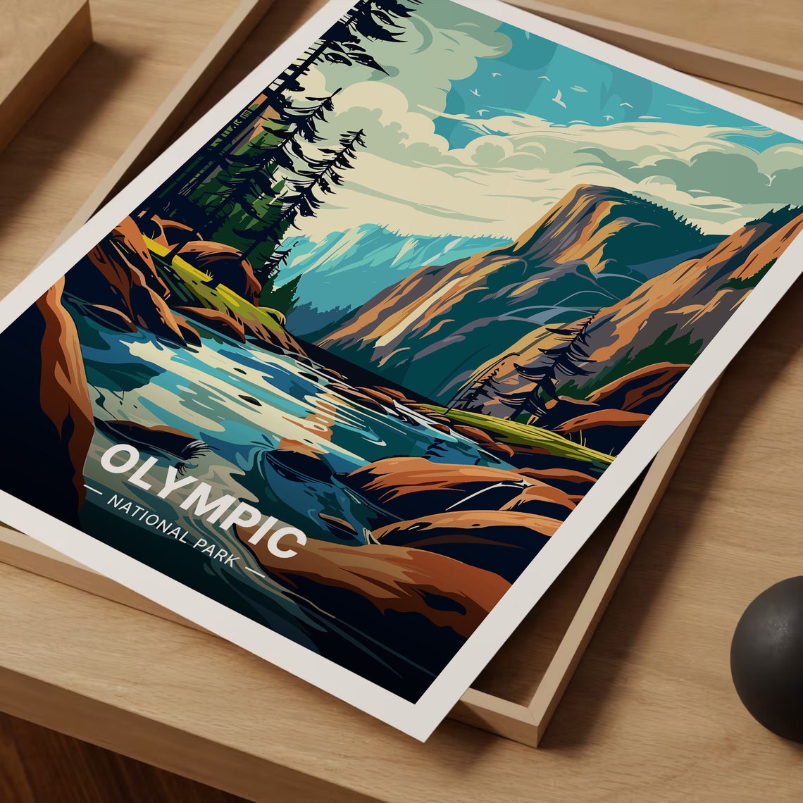 Olympic National Park Washington River Canyon Wilderness Poster - Image 3