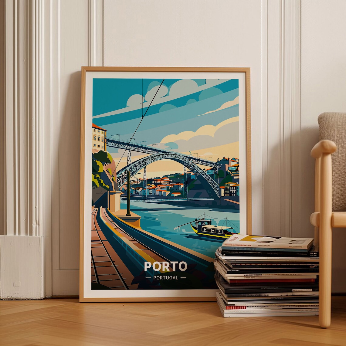 Porto Travel Poster, Portugal Cityscape Art Print