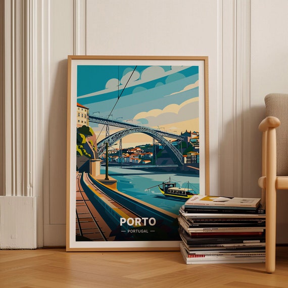 Porto Travel Poster, Portugal Cityscape Art Print