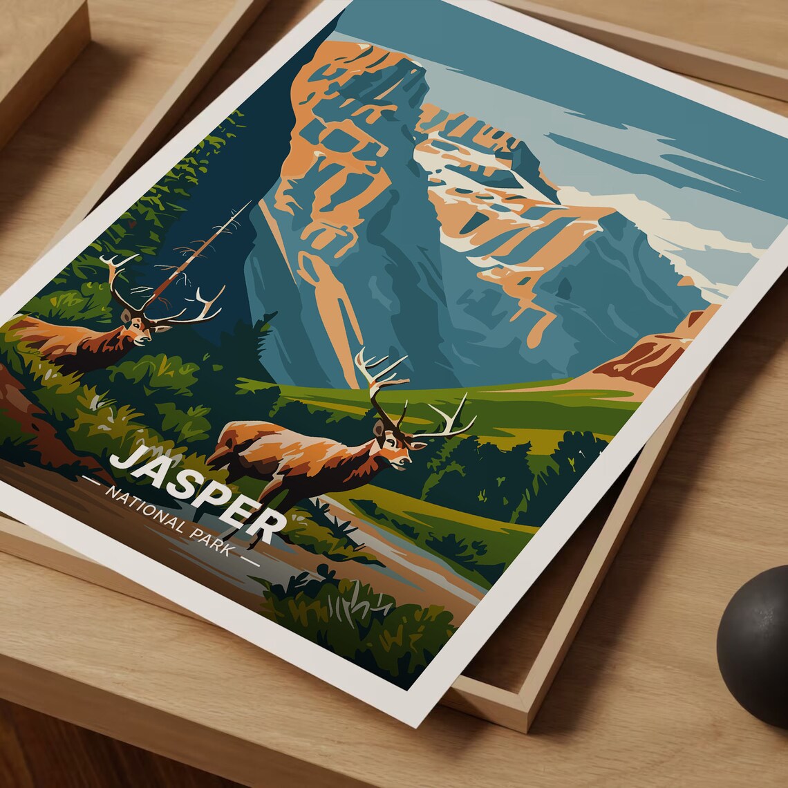 Jasper National Park Travel Poster, Canadian Rockies - Image 3