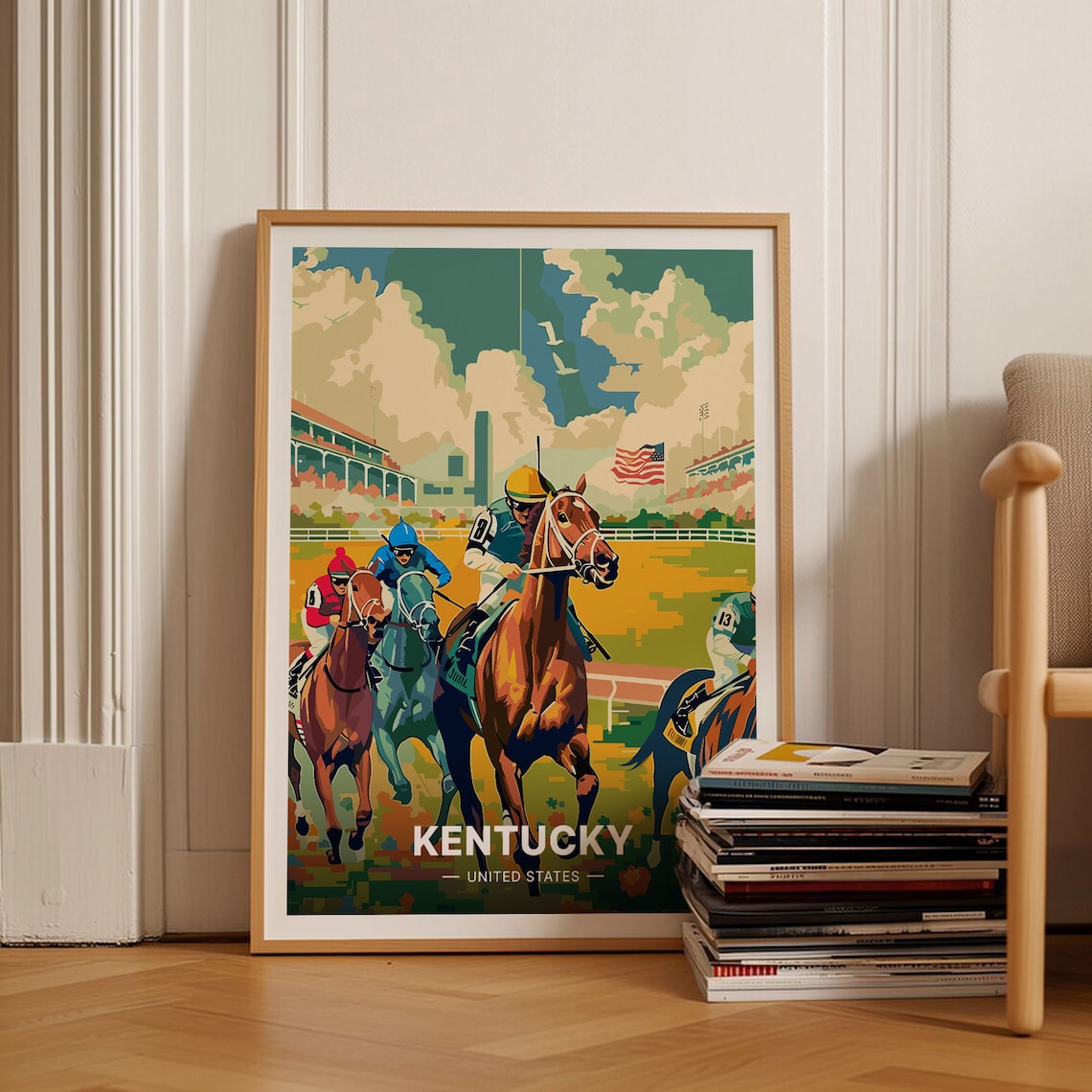Kentucky Derby Mid-Century Modern Travel Poster