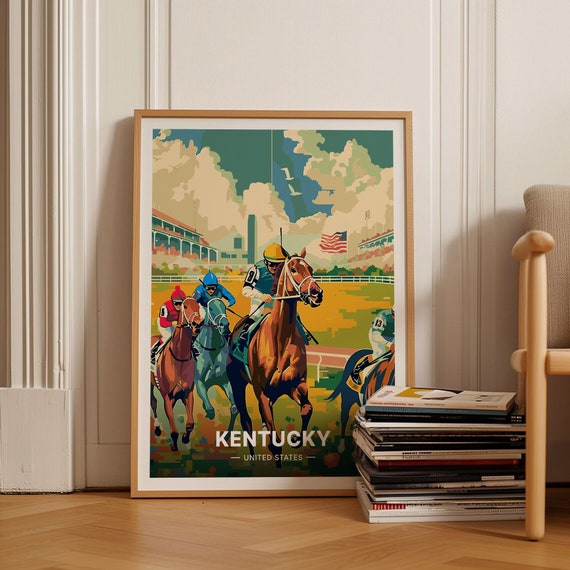 Kentucky Derby Mid-Century Modern Travel Poster