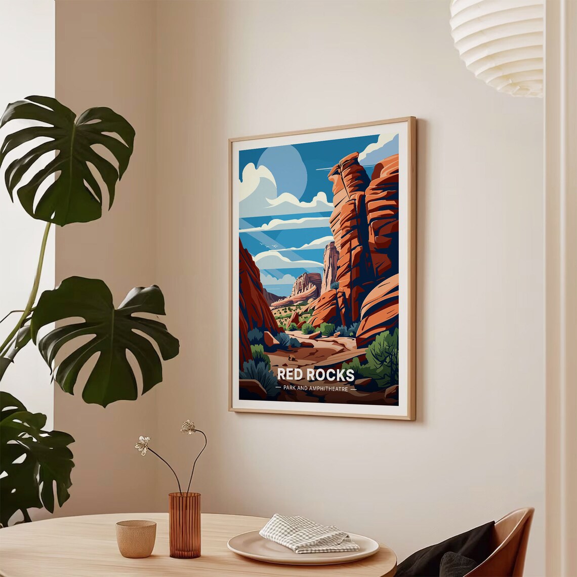 Red Rocks Park Amphitheatre Desert Canyon Landscape Travel Poster - Image 2