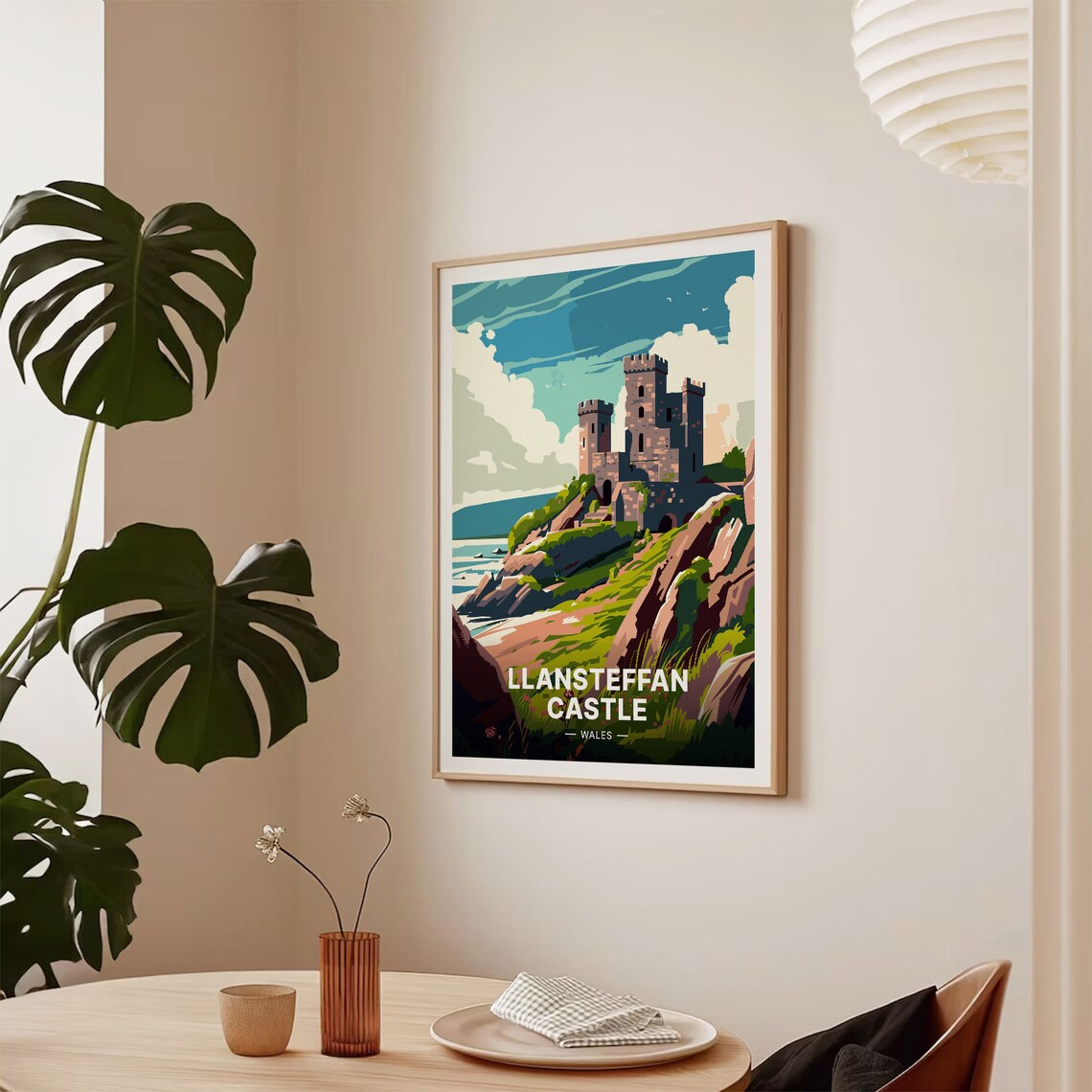 Wales Travel Poster, Llansteffan Castle Landscape Art - Image 2