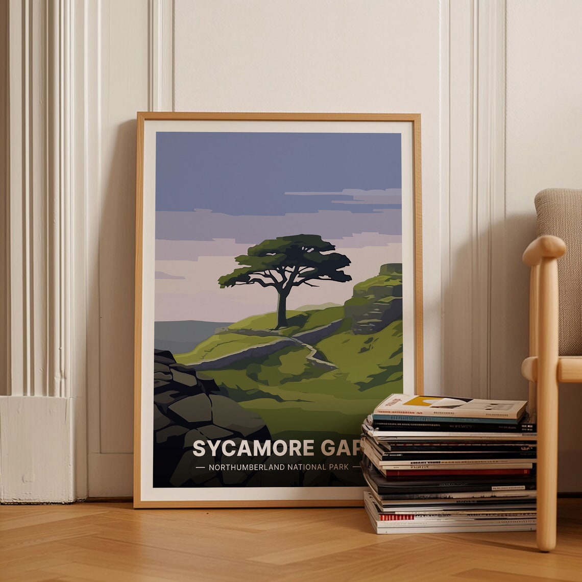 Sycamore Gap Northumberland Lone Tree Hadrian Wall Travel Poster