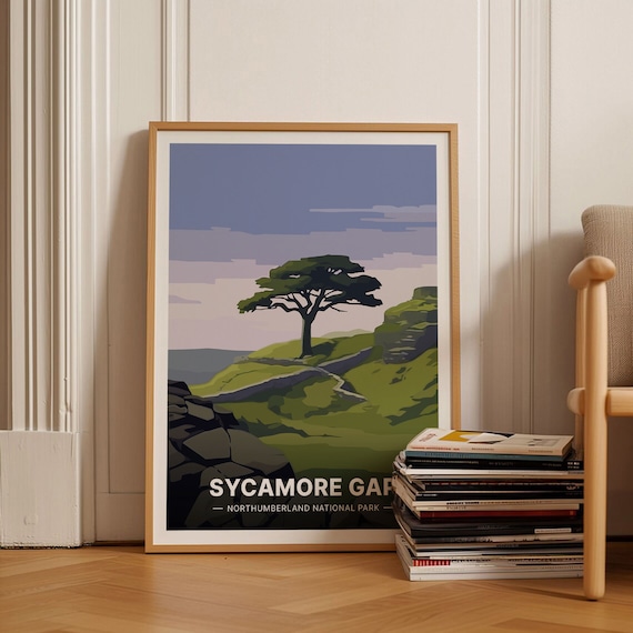 Sycamore Gap Northumberland Lone Tree Hadrian Wall Travel Poster