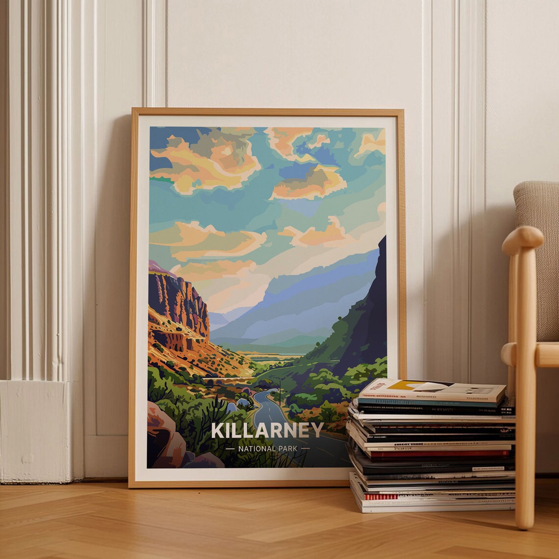 Killarney National Park Valley Road Mountain Sunset Travel Poster