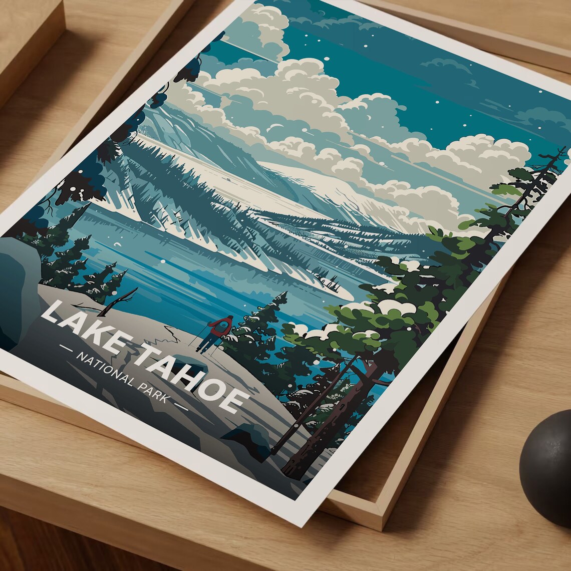 Lake Tahoe National Park Travel Poster, Scenic Landscape - Image 3