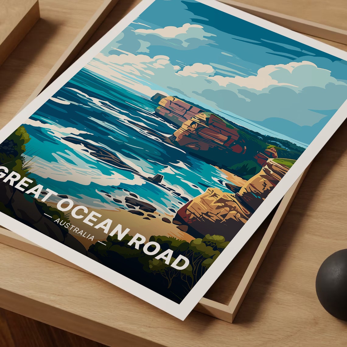 Great Ocean Road Australia Limestone Sea Stacks Surf Travel Poster - Image 3
