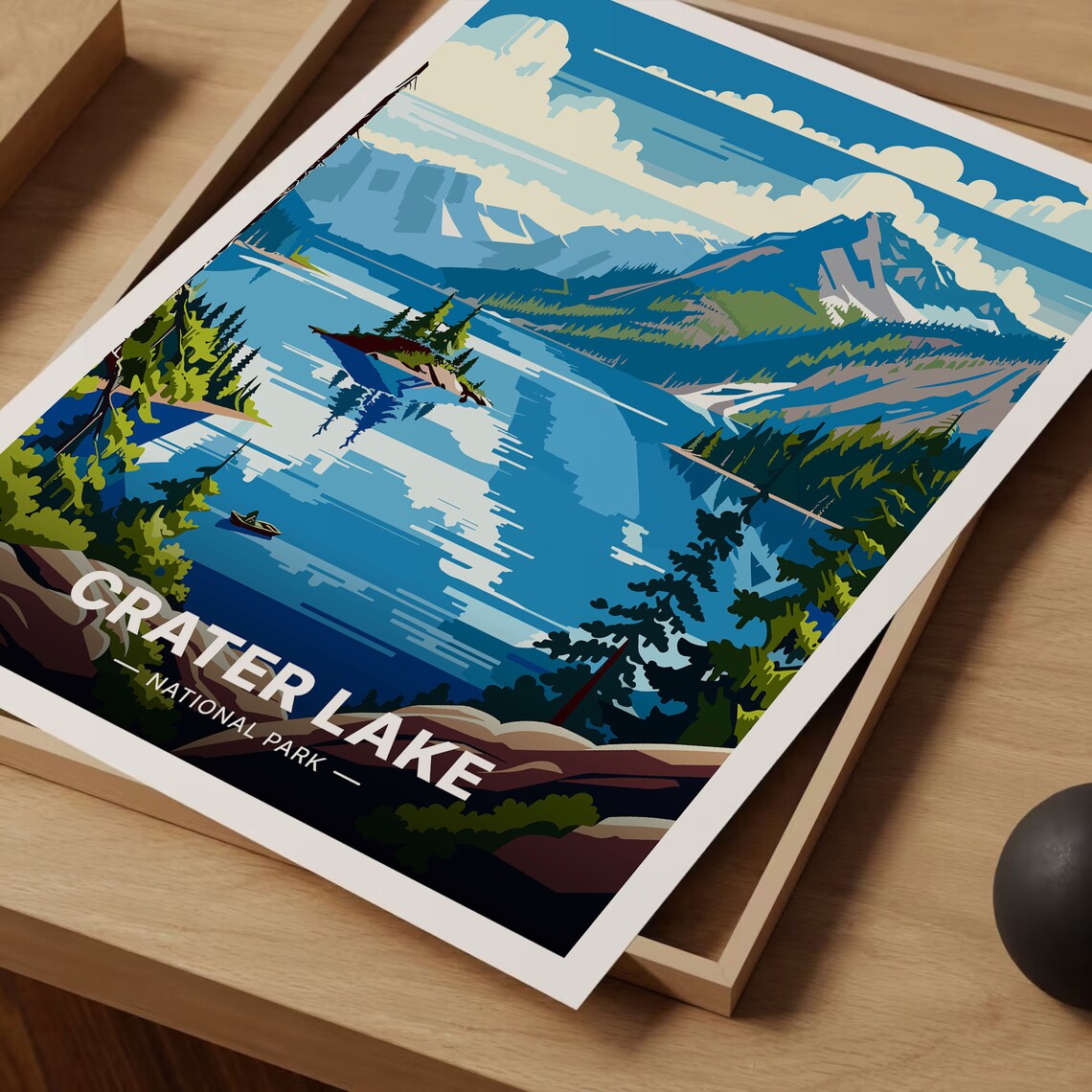 Crater Lake National Park Travel Poster, Nature Wall Art - Image 3