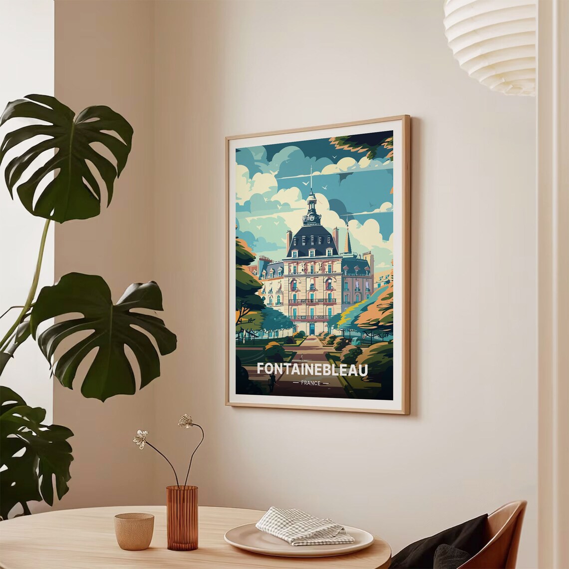 Fontainebleau France Travel Poster Chateau Vintage French Palace Art - Image 2