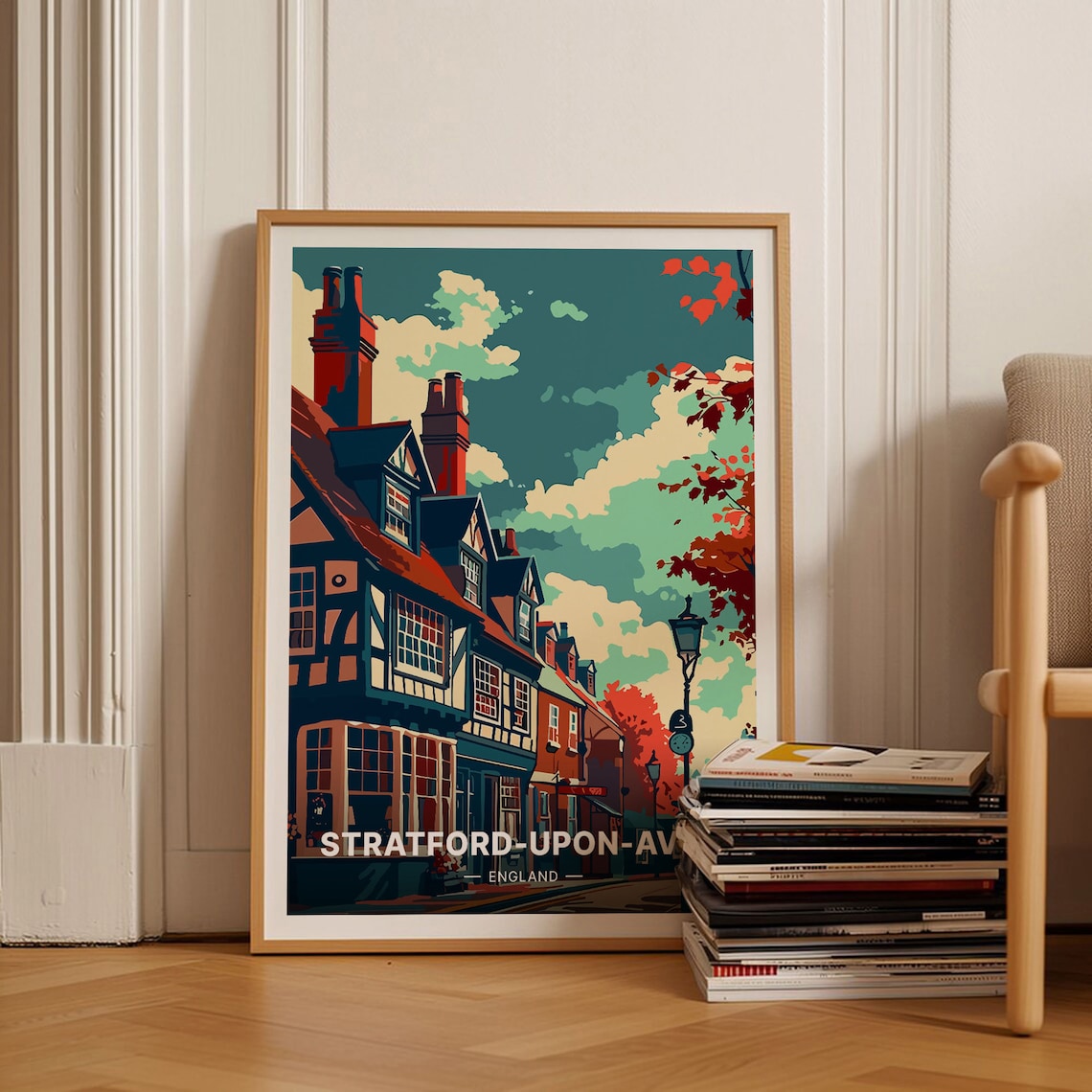 Stratford Upon Avon Travel Poster, British Landmark