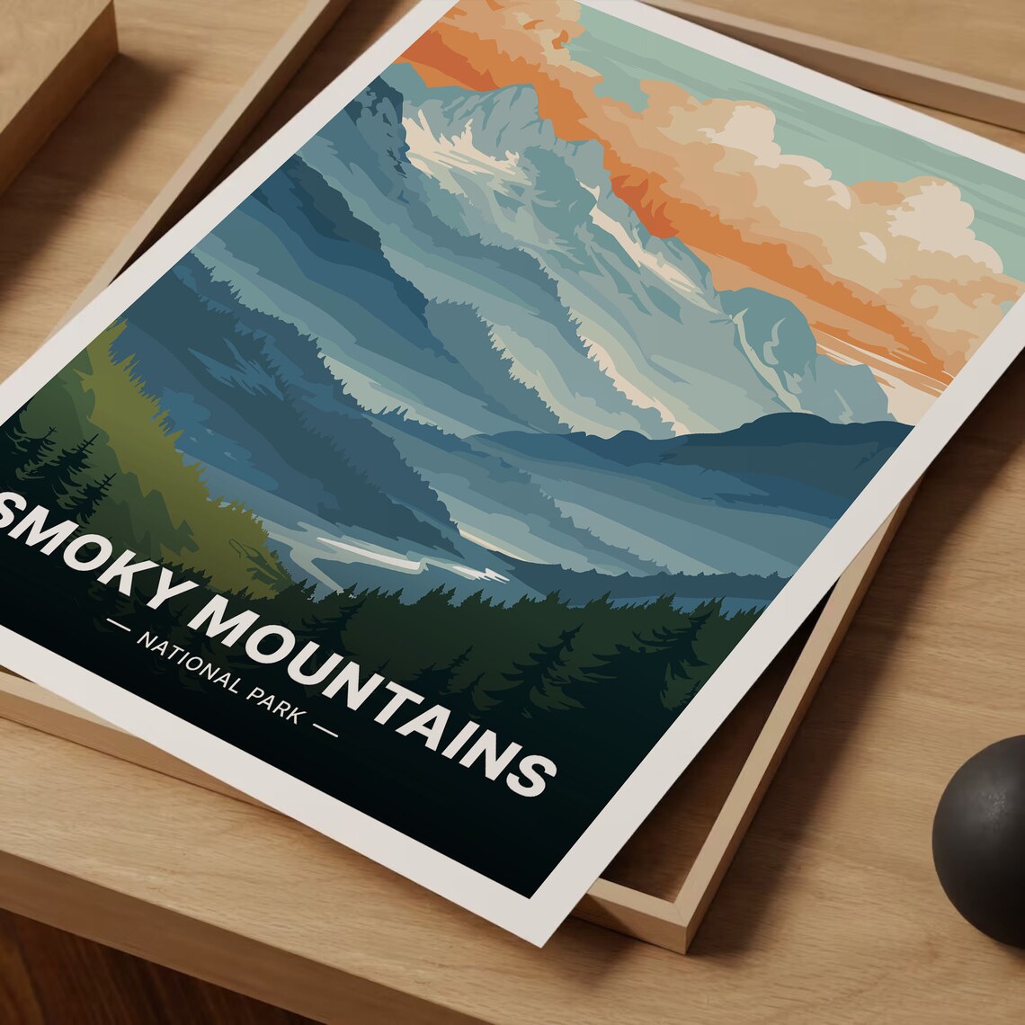 Great Smoky Mountains National Park Travel Poster Sunset Art - Image 3